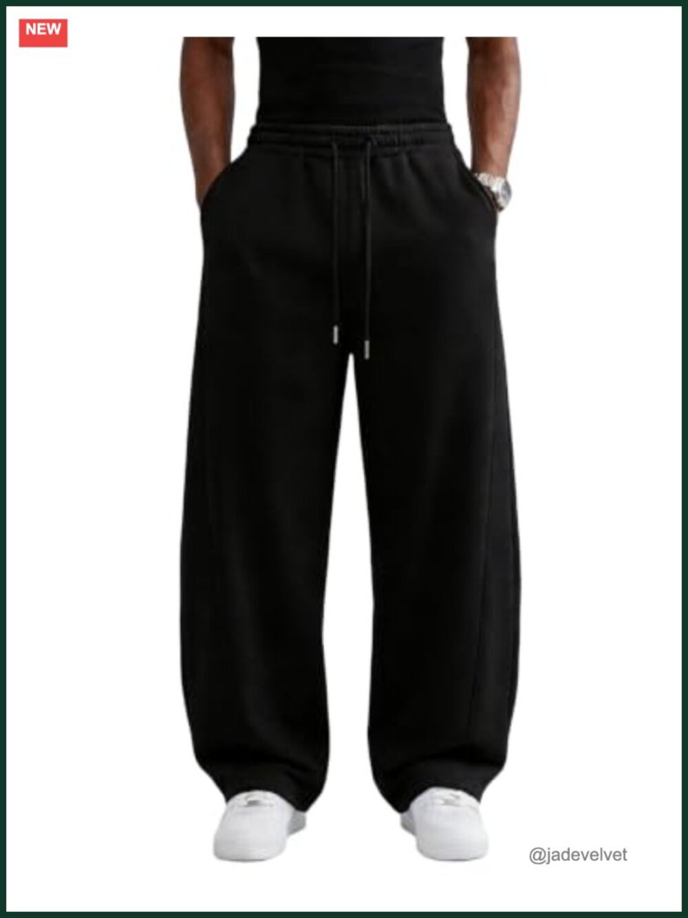 Men's Baggy Wide Leg Sweatpants Lounge Cotton Casual Joggers with Pockets